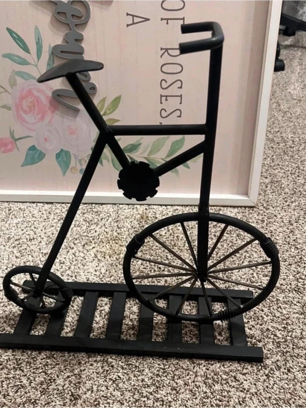 Black Metal Bicycle Decorative Sculpture